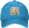 Pale Yellow Budgie Bird Picture Baseball Cap Washed Denim Casual Adjustable Hat for Men Women