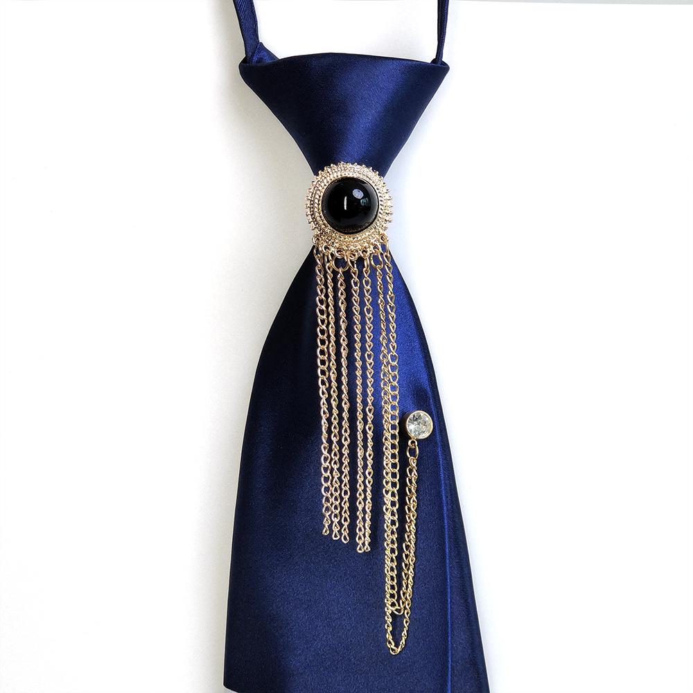 Unisex Pearl Tassel No-Knot Bow Tie Shirt - Casual Fashion Trend