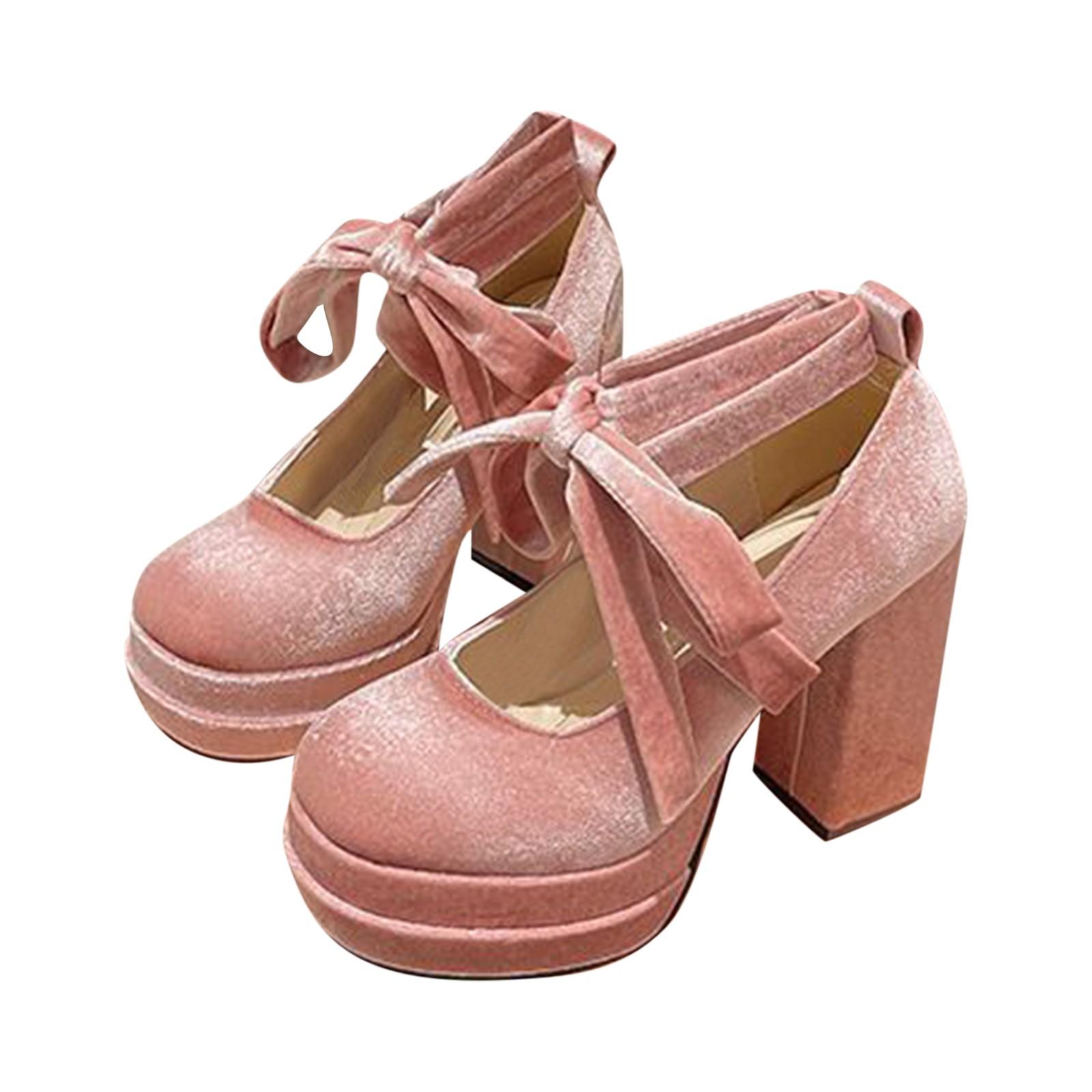 Women s Lace-up Block Heel High Heels 38