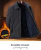 Men's Fleece-Lined Lapel Cotton Jacket - Casual, Warm Outerwear for Middle-Aged and Elderly Dads