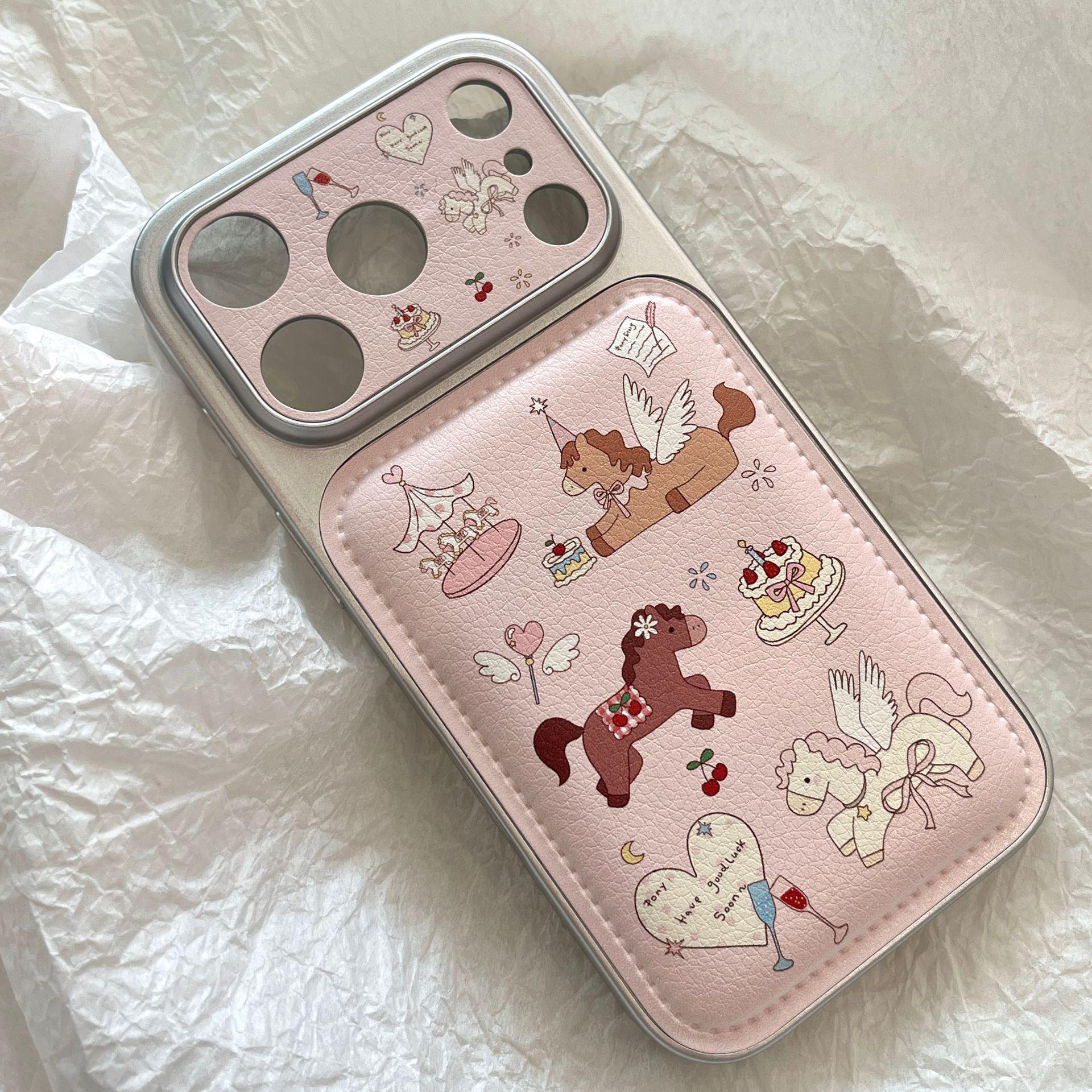 

iPhone 17 Pro Max Pony Theme Drop-proof Case with Hand Strap for Amusement Park iPhone 15 Pro