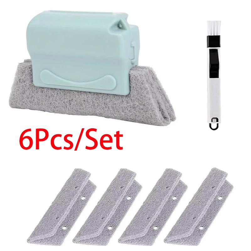 Window Track Cleaner Window Groove Cleaning Brush Tools Set for Door Groove Sliding Door Track Crevice Household Clean Tool