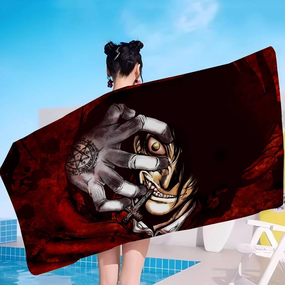 H-HellsingS Anime Microfiber Beach Towel Absorbent Quick dry Soft Yoga Swimming Resort Mountain Climbing Towel