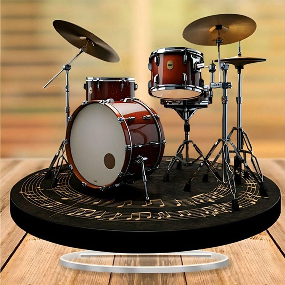 Waterproof Desktop Drum Stand Ornament With Base Acrylic Plaque Ornaments Valentine's Day
