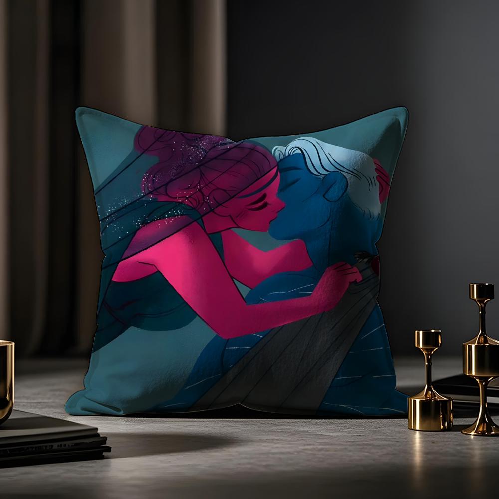 L-Lore O-Olympus Comics Anime Cushion Cover Anti-dustmite Pillowcase Invisible Zipper Silky Short Plush Sofa Cushion Cover