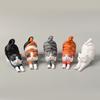 Mini Estatuetas de Gato Fofas Resina Gato Estátua se Esfriando Escultura de Gatinho Pequeno para Interior