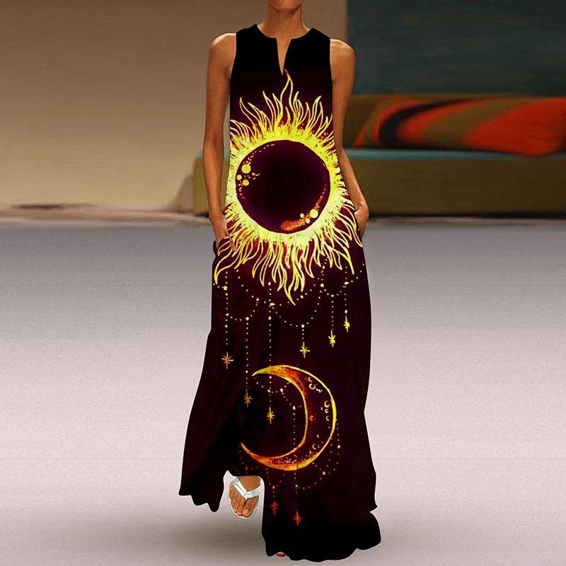 Dress Women Summer Print Long Beach Holiday Loose 3D Skirt