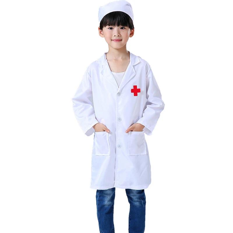 Children Doctors Nurses Kindergartens Professional Practitioners Role Dressing Performance Costume White Coat Festival Costumes S 115-125cm