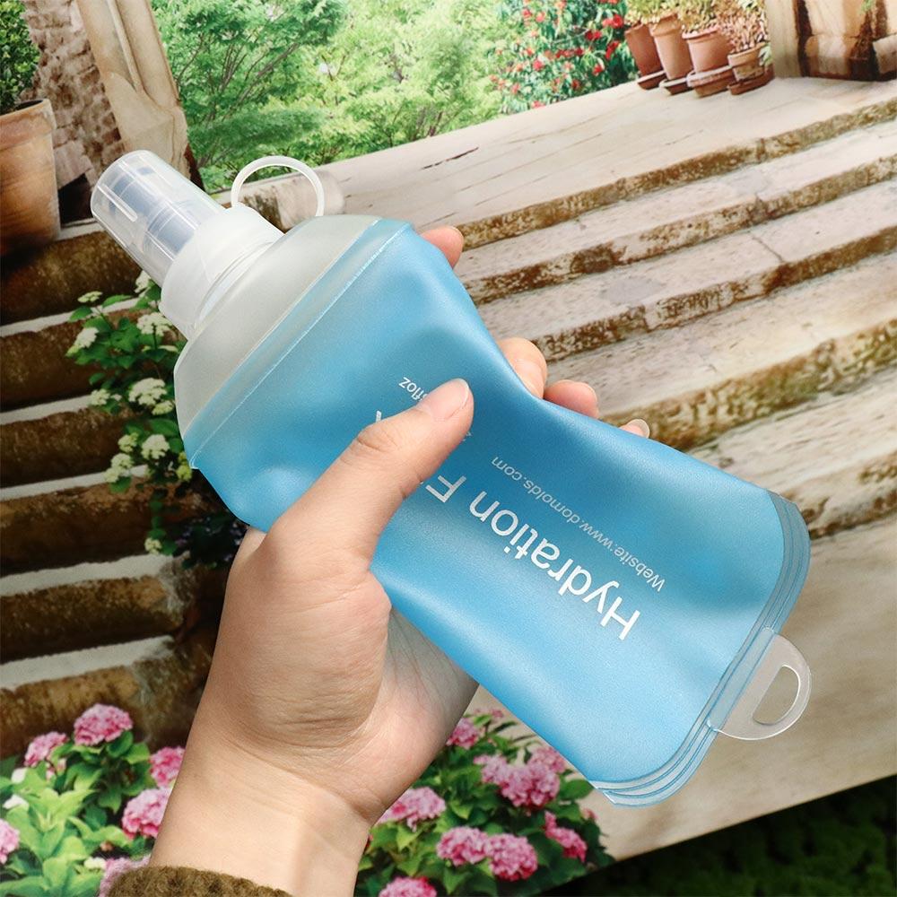 TPU Collapsible Water Bottle Soft Flask Hydration Pack Folding Water Bottle  Outdoor Camping