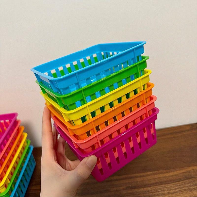 Storage Basket Rectangular Storage Boxes Portable Storage Basket Suitable for Kitchen, Bedroom, Office Multi-color Organizing