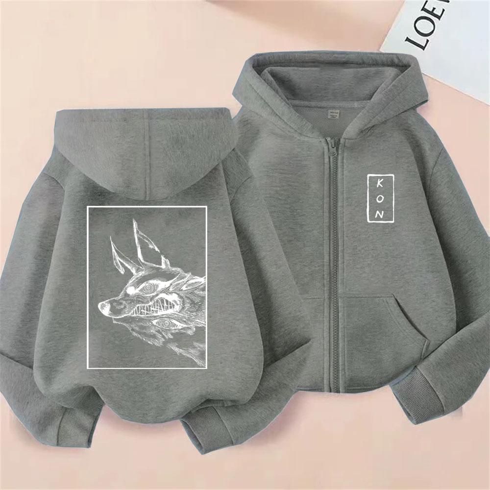 Anime Chainsaw Man Hayakawa Aki Liščí démon Kon Zipová mikina s kapucí Pánská Dámská Manga Nadměrná Zapínací bunda Pánské Vintage Ležérní Mikiny