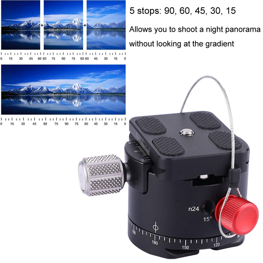 360 Degree Panoramic 5 Stops Click Indexing Rotator Ball Head for Camera Tripod (DH 50)