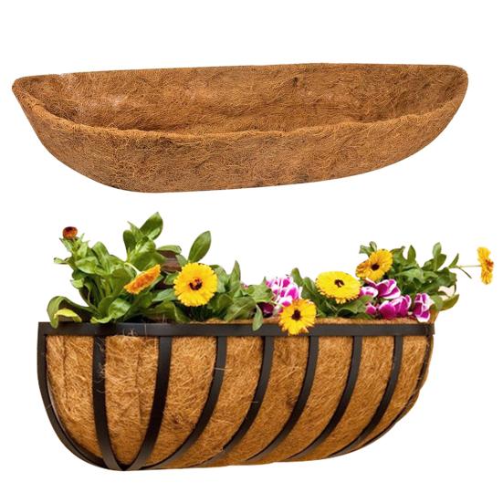 Trough Coco Liners for Planters Hanging Basket Coconut Fiber Liner Flower Basket