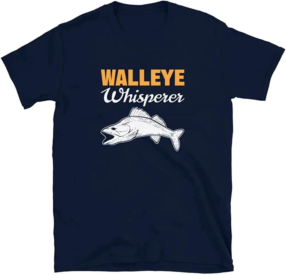 Walleye Whisperer Walleye Fish Fishing Lovers TShirt Mens 100 Cotton Casual Tshirts Loose Top Size S3XL S