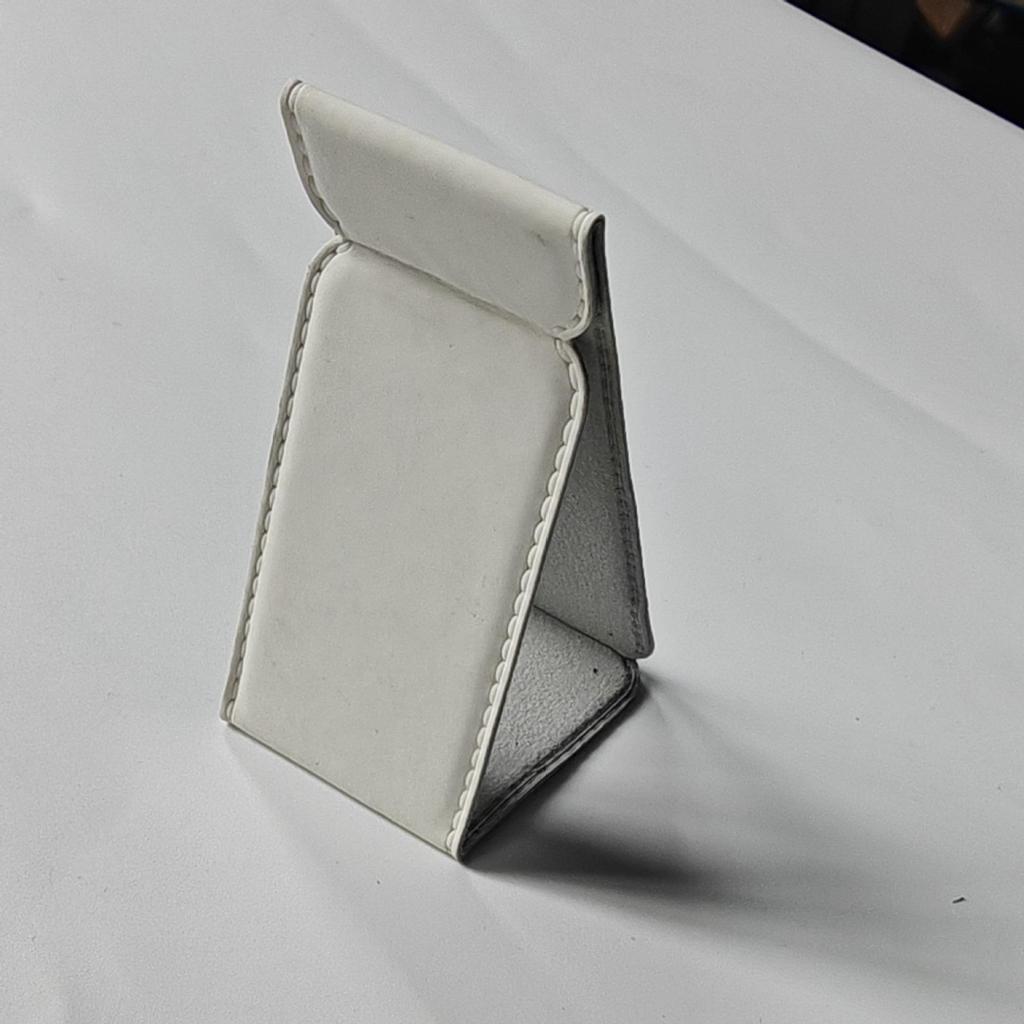 Universal PU Leather Phone Stand: Magnetic, Stick-On Holder for Foldable Android, Apple, and Huawei Devices