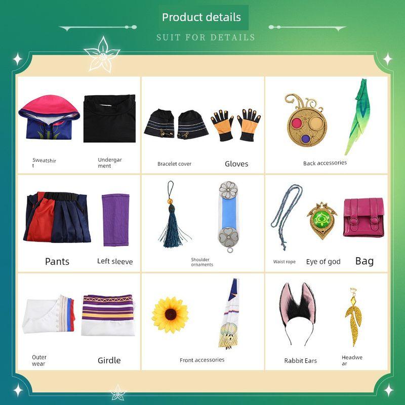 Tighnari Cosplay Costume, Light and Airy Cosplay Outfit for Games and Anime Performances, Complete Set of Tighnari Cosplay Costume