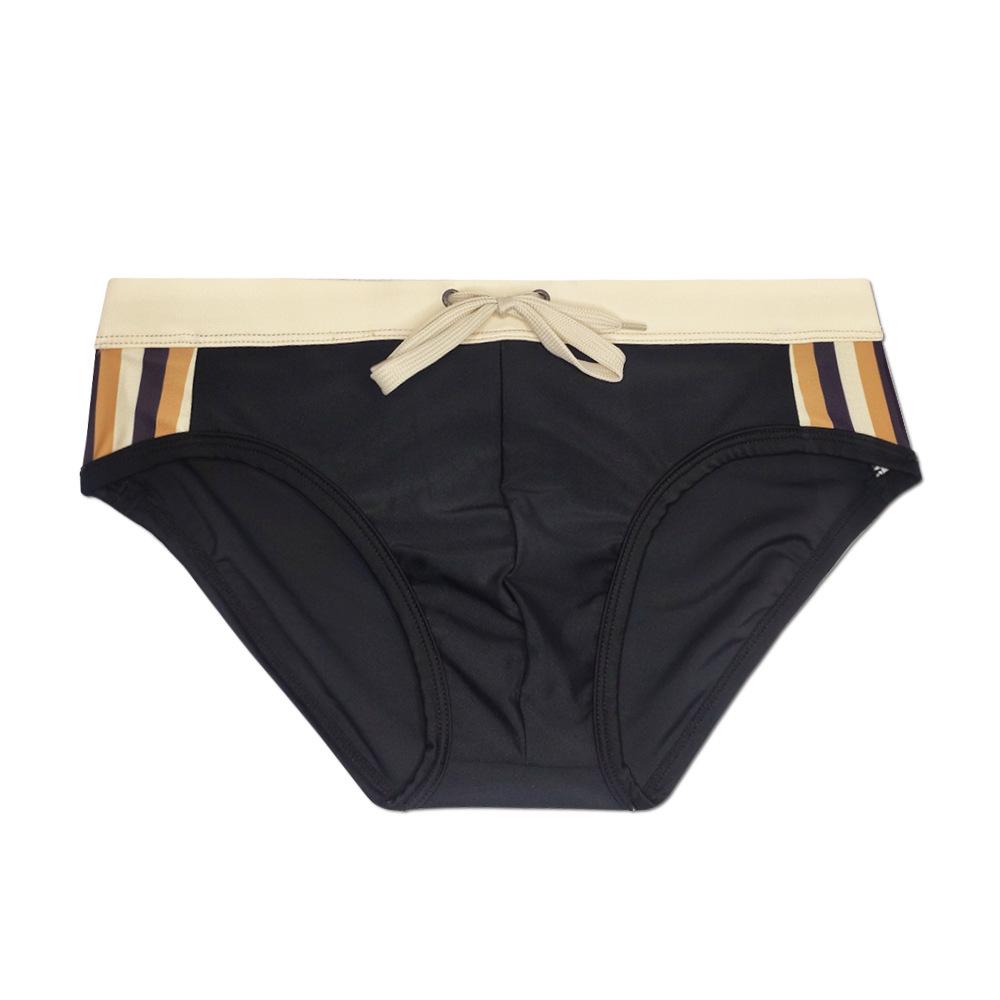 UXH Men's Color Block Stripe Triangle Swim Briefs