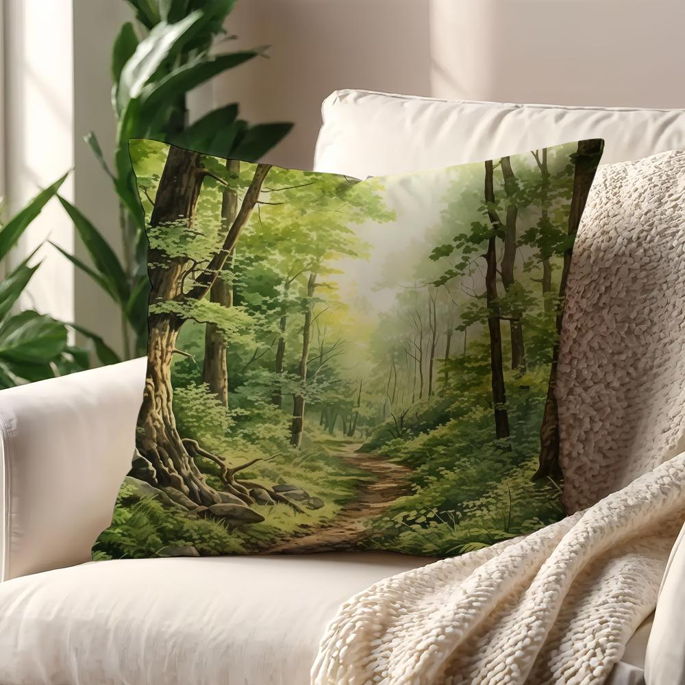 Vibrant Forest Green Cushion Cover For Pillow Printing Sofa Decoration Home Car Room Coffee Shop Office Nordic Simplicity