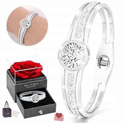 WOMEN' SILVER BRACELET Zircons TREE OF HAPPINESS As a Gift for Women