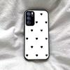Black Heart Pattern Phone Case for OPPO Reno6 5G Acrylic Back TPU Bumper Shockproof Protective Cover, Minimalist Korean Style