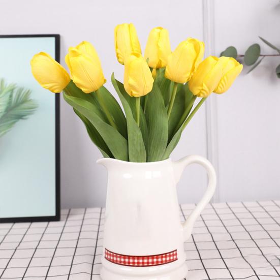 Simulated Tulip 37cm Artificial Tulip Faux Silk Fake Tulip Flower Bulk for Vase Wedding Home Decor Spring Parties Mother's Day Gift