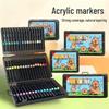 Professional Waterproof Acrylic Marker Set - Non-Bleeding, Quick-Dry Graffiti Pens for Primary Students' Art Projects & Special Color Painting