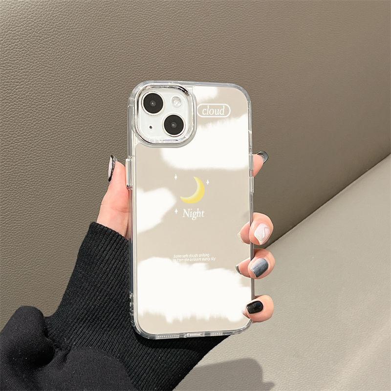 Night Moon Mirror for iPhone1 Mobile Phone Case 16pro Niche X Apple 13 All-inclusive 15 Simple 14