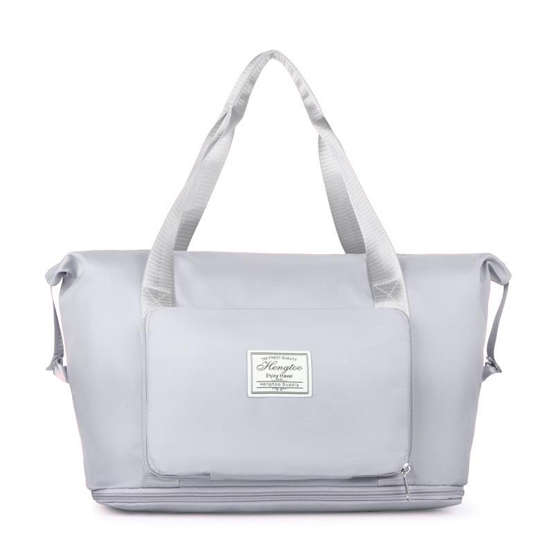 

Складная дорожная сумка большой вместимости для фитнеса, йоги и отдыха Gray with Front Pocket