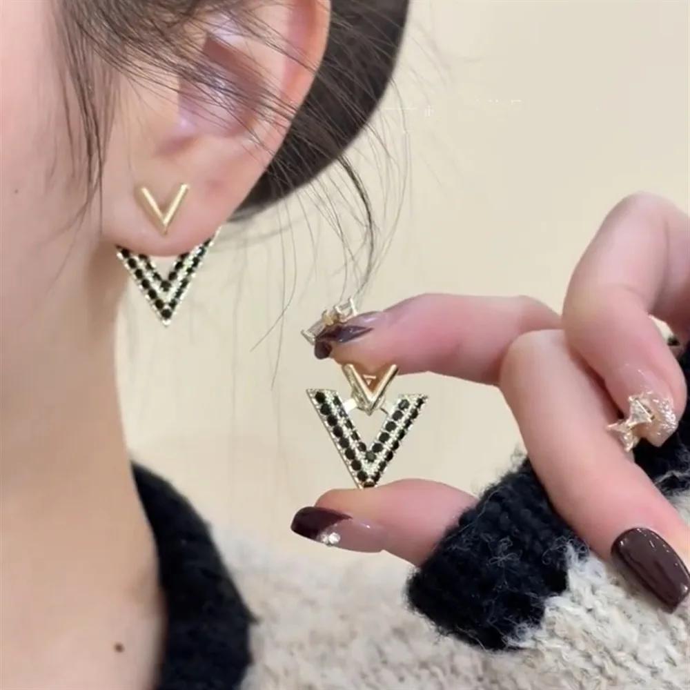

LATS Милые Крутые Съемные V-образные Серьги-гвоздики для Женщин V Полные Стразов Серьги Модные Циркониевые Аксессуары Подарки для Вечеринки