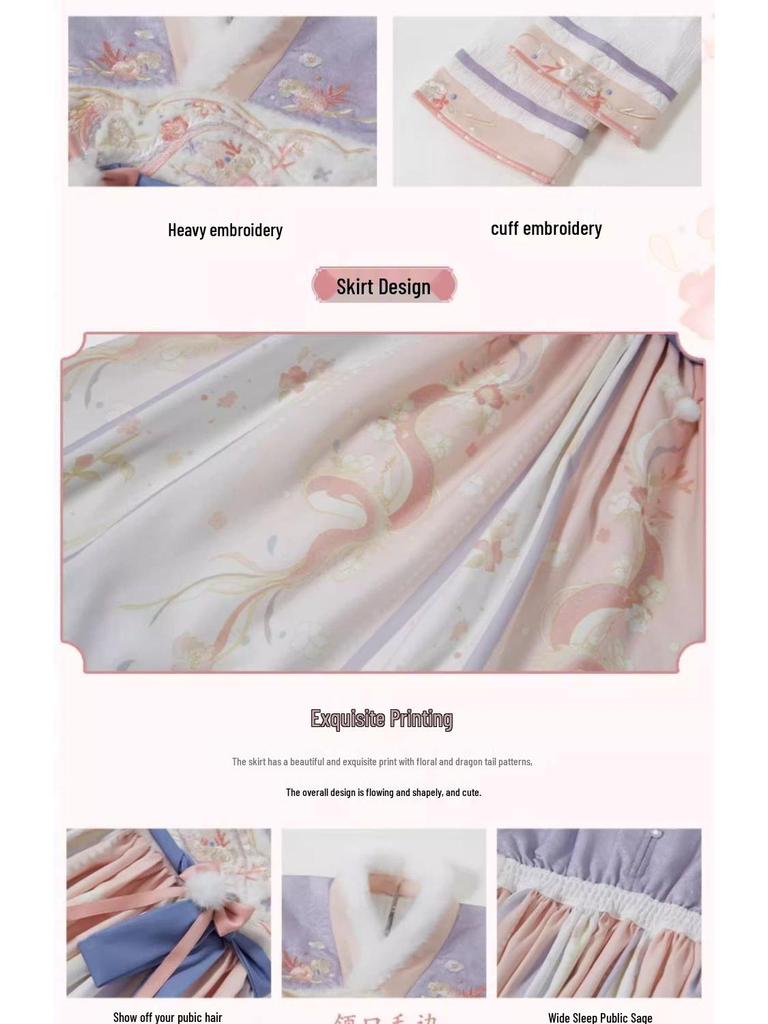 Zimní 2024 Vílí Hanfu pro Dívky: Výkonnostní kostým ve stylu Tang