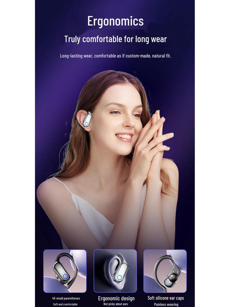 26 Open/In-Ear TWS True Wireless AI Translation Bluetooth Noise-Cancelling Earphones for Sports