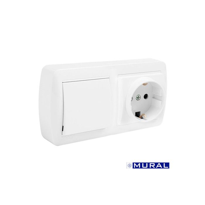 Prise Électrique - SOLERA - SOLLERA BASE DOUBLE BIPOLAIRE - Blanc - Rectangulaire - Intérieur