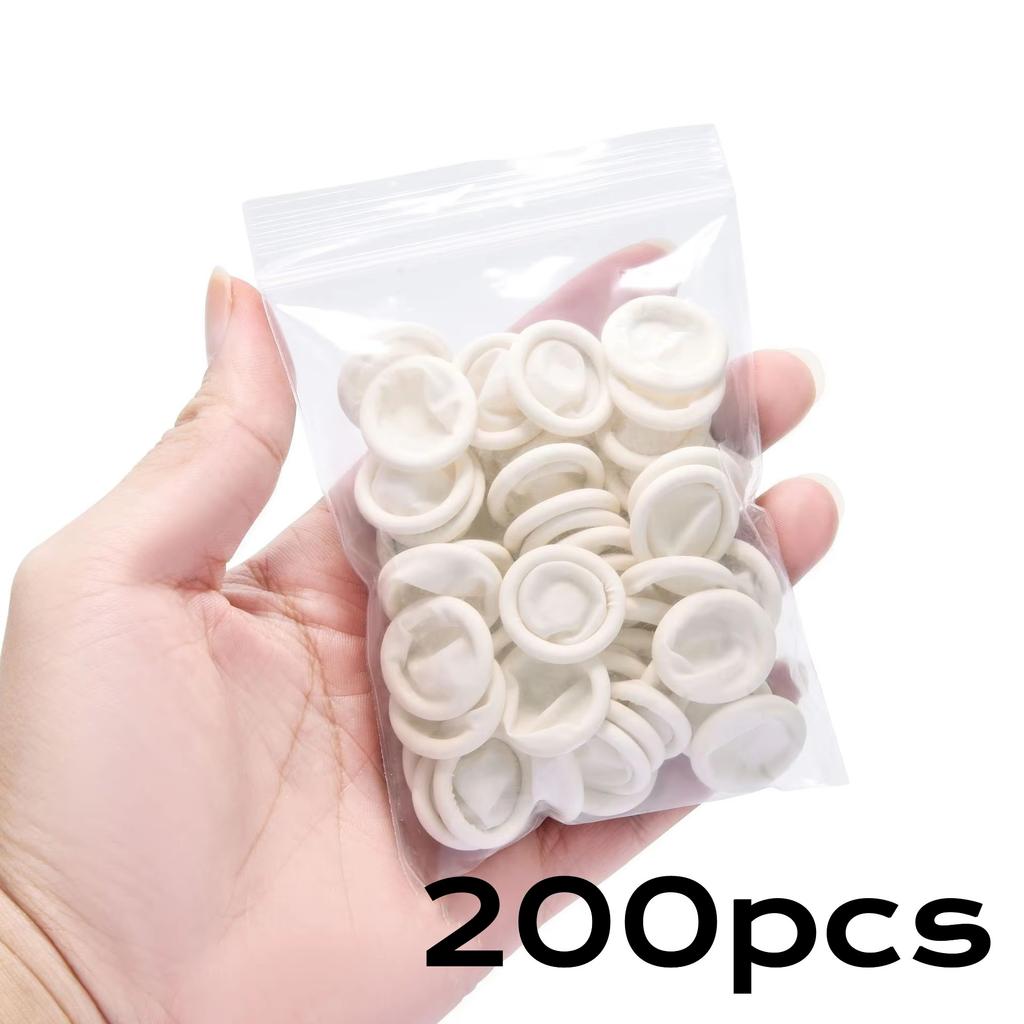 20/200 Stück Gummi-Fingerschutzhüllen Verschleißfest Hochelastisch Rutschfest Latex-Fingerlinge für Elektronik Medizinischer Schutz