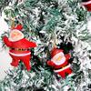 Santa Claus Ornaments 3D Flocking Santa Doll Christmas Tree Hanging Ornaments