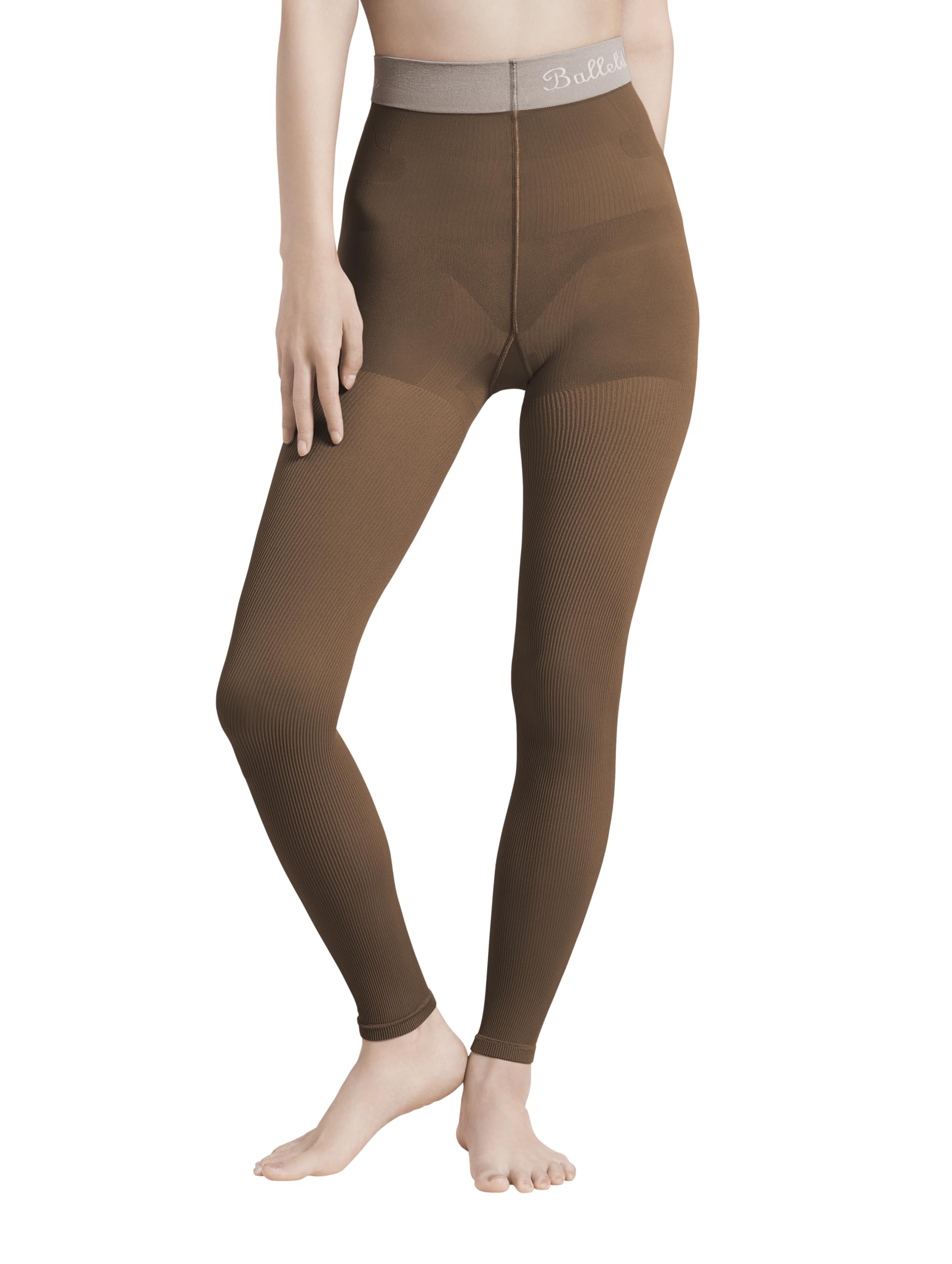 

Ballelite Pelvic Support Compression Leggings Thin Rib 80 Denier BLWNP243004 Mocha [Ballelite] Women s