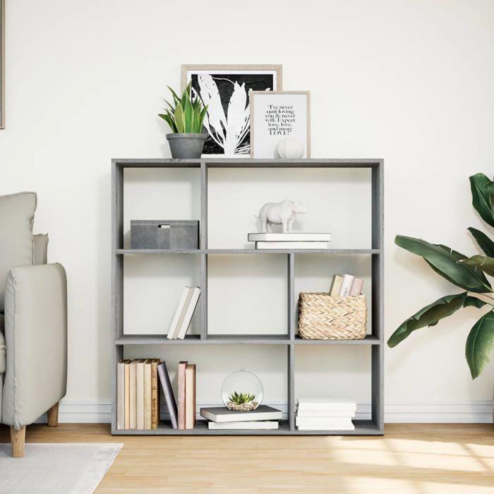 VidaXL Room Divider Shelf Sonoma Grey 102x29x103.5 Cm, Shelf, Bookcase, Storage Shelf, 858053