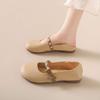 French shallow mouth flat bottom small leather shoes women's 2025 new summer skirt pregnant women sandals soft leather evening beanie shoes