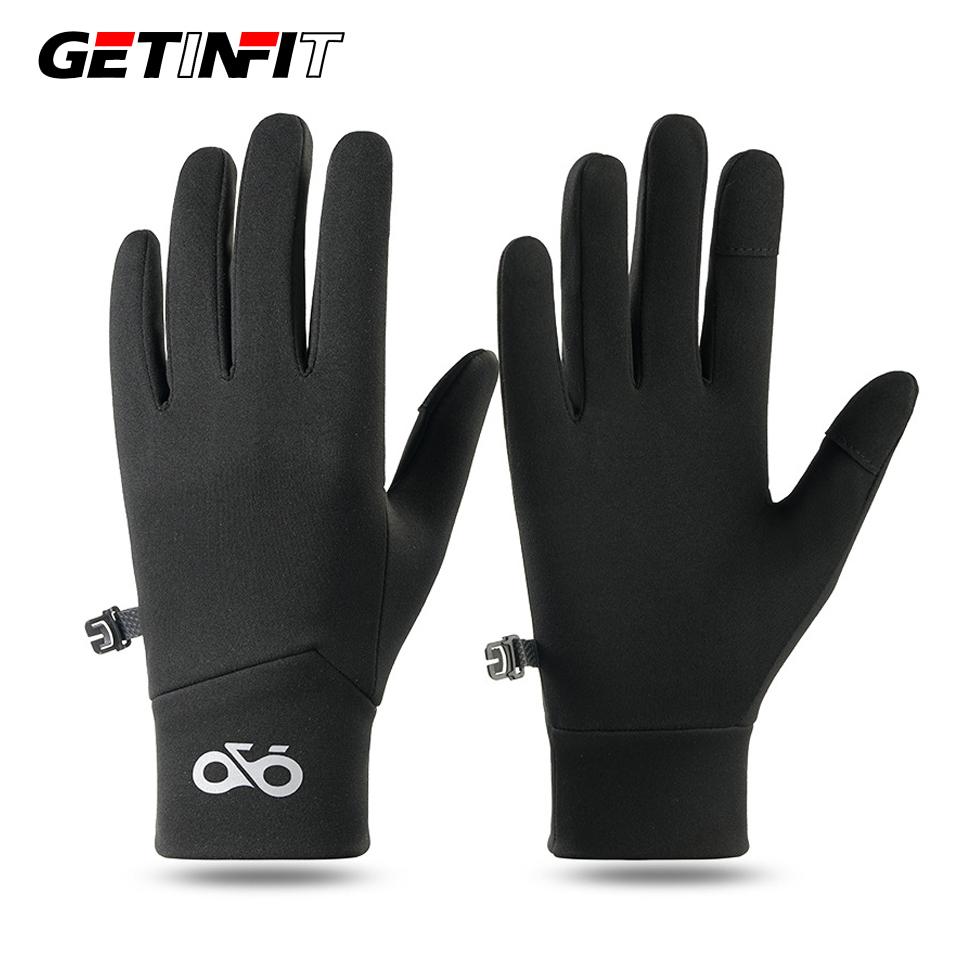 Getinfit Cycling Gloves Thin Fleece Lined Touch Screen Windproof for Outdoor Sports Running Biking