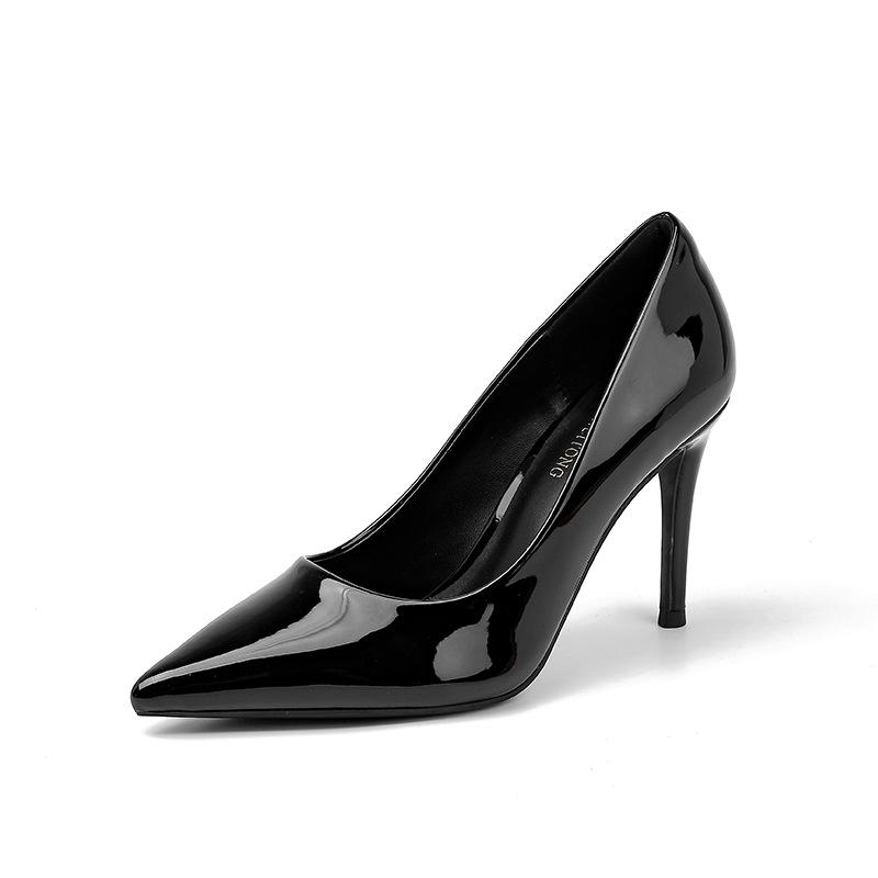 Single shoes 2025 spring women's Huizhou women's shoes genuine leather spring women's pointed high heels black women's stiletto fashion shoes