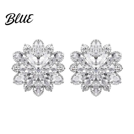Hypoallergenic Stud Earrings 1 Pair Earrings Cubic Zircon Inlay Women