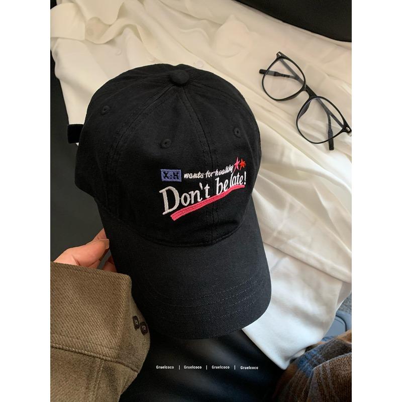 

Американская ретро кепка с козырьком, большим обхватом головы и вышивкой букв, бейсболка, подчеркивающая лицо, маленькая мягкая макушка, все сочетается, студенческая шляпа Adjustable