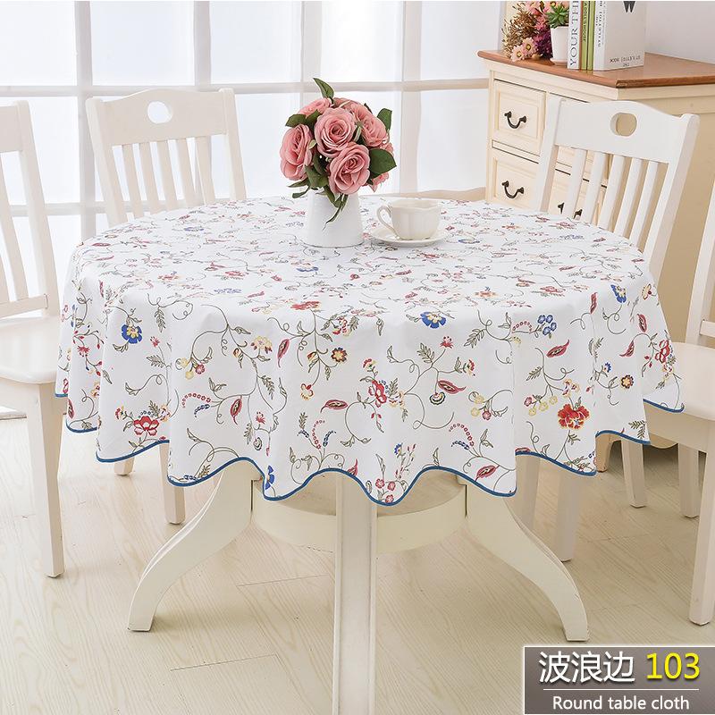 Flower Style Round Table Cloth Pastoral PVC Plastic Kitchen Tablecloth Oilproof Decorative Elegant Waterproof Fabric Table Cover
