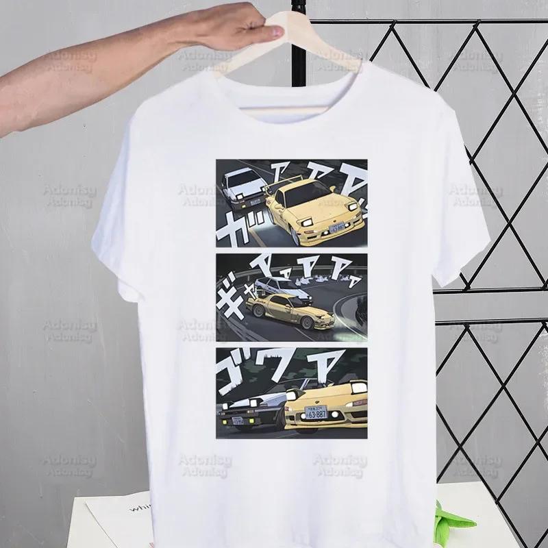 

Initial D Drift Car Akagi RedSuns T-shirts Summer Anime AE86 Tshirt JDM Unisexga t shirts Short Sleeve Takumi Fujiwara Tops Shirt S