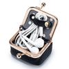 New Genuine Leather Small Gold Bag Diamond Ring Jewelry Bag Mini Ring Necklace Earring Jewelry Box Coin Purse Large