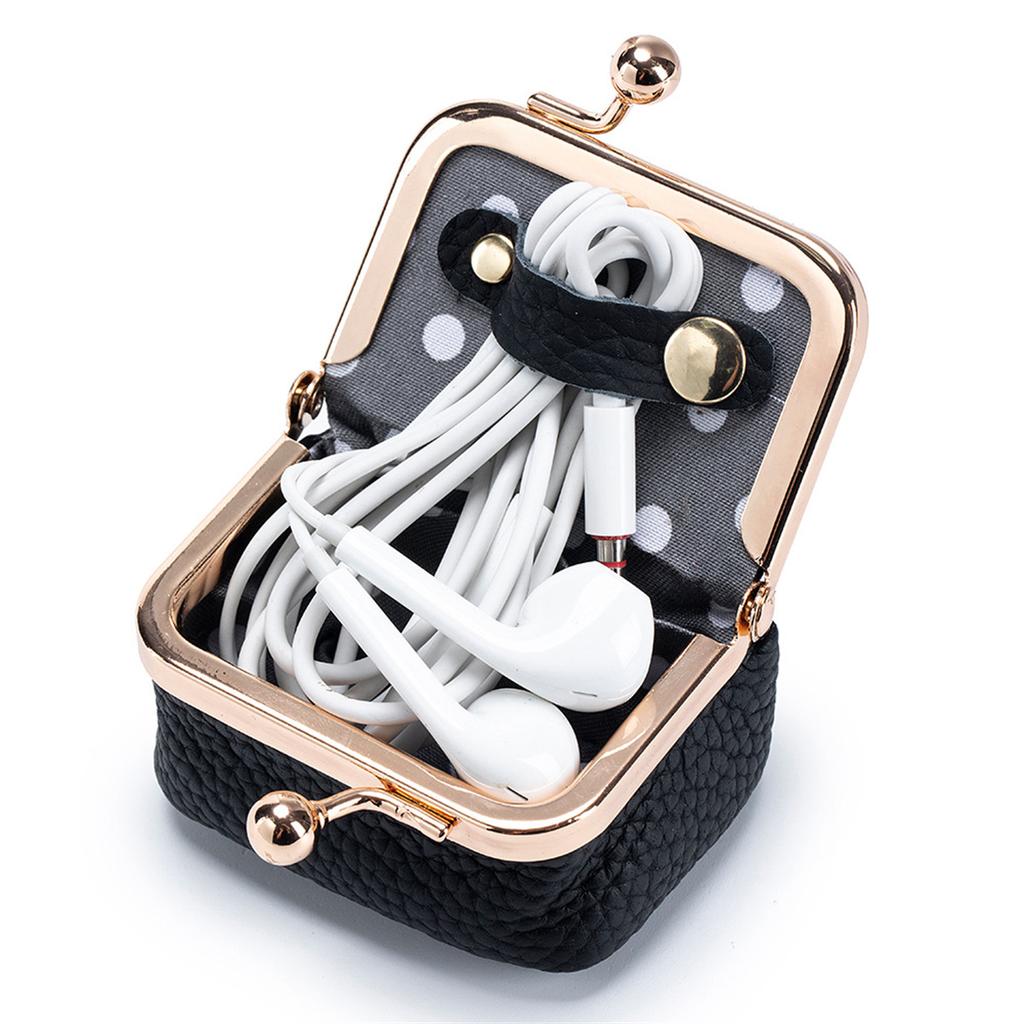 New Genuine Leather Small Gold Bag Diamond Ring Jewelry Bag Mini Ring Necklace Earring Jewelry Box Coin Purse Large