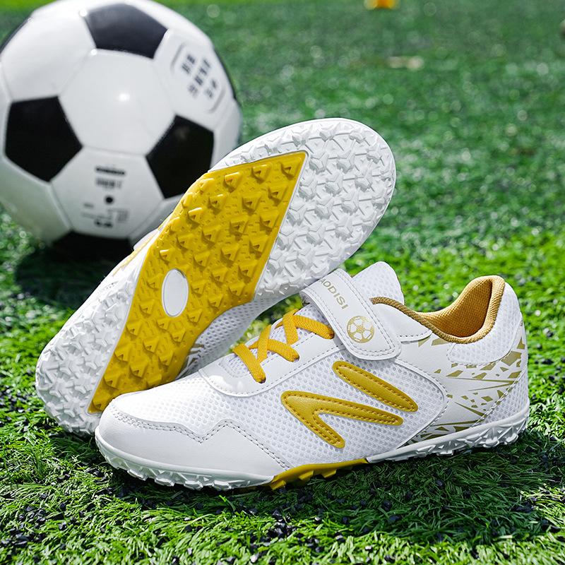 

New children s low-top football shoes boys and girls Velcro TF broken nails breathable non-slip youth training shoes 39