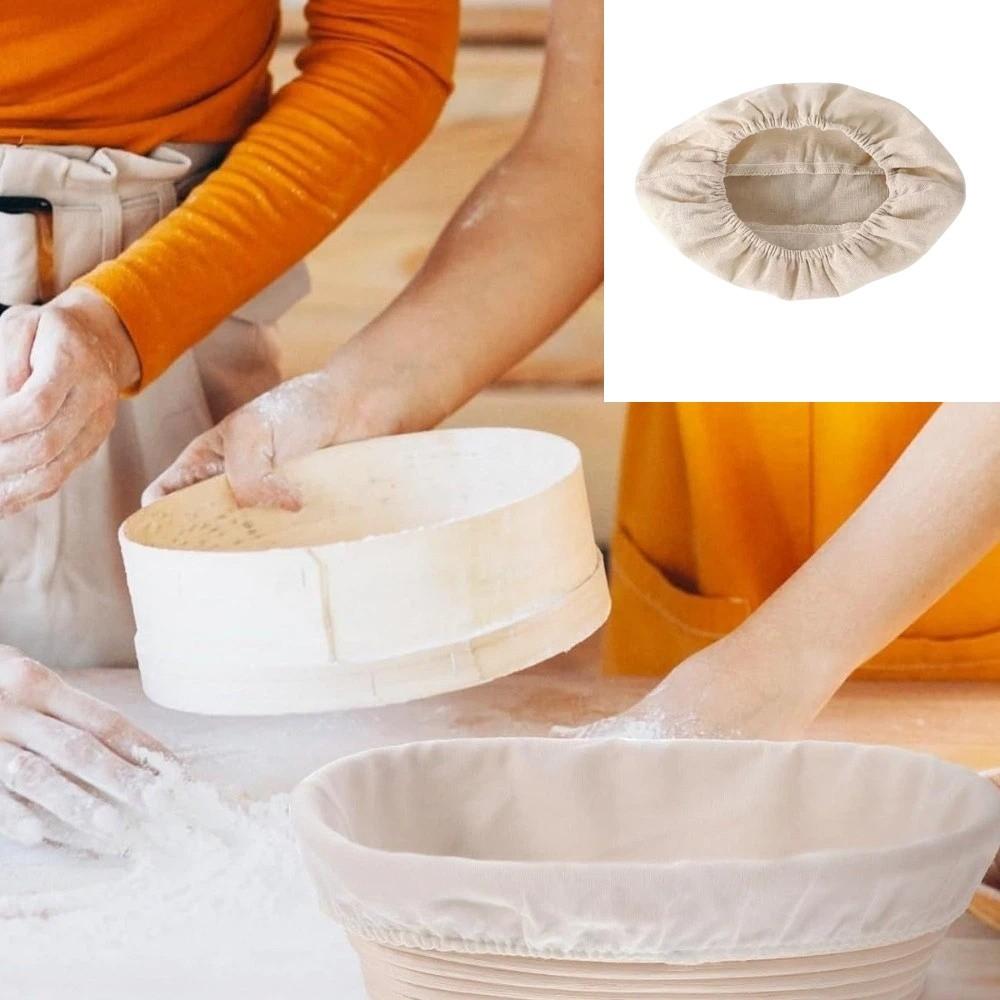 6 Pieces Round/Oval Bread Basket Liner Breathable Bread Proofing Cloth  DIY Baking