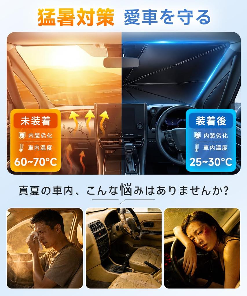 Car Front Sunshade Center Damage Thick Band for Suitable for Kei Cars Umbrella Umbrella Compatible with All Car Models [No Pole, Won't Interior,