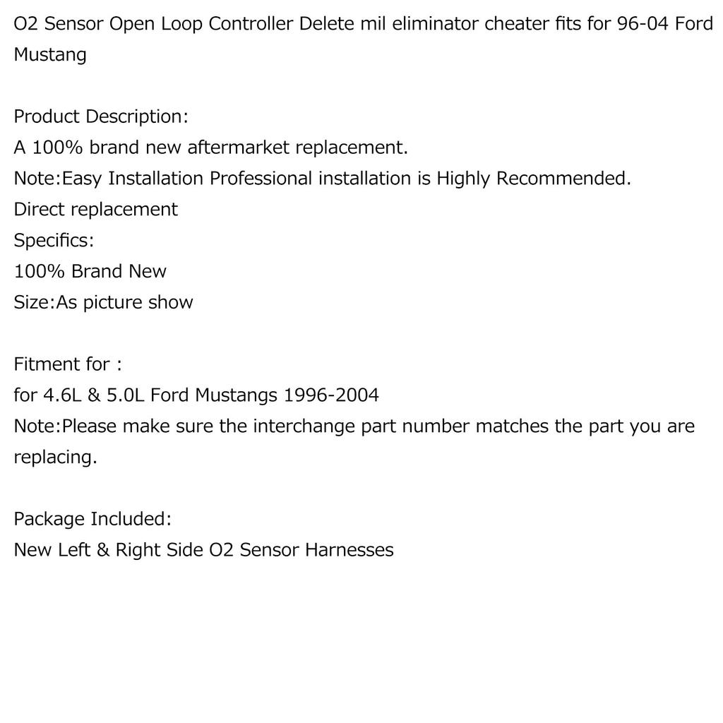 Prodlužovací kabely pro otevřený regulátor smyčky kyslíkového senzoru O2 vhodné pro Ford Mustang 96-04