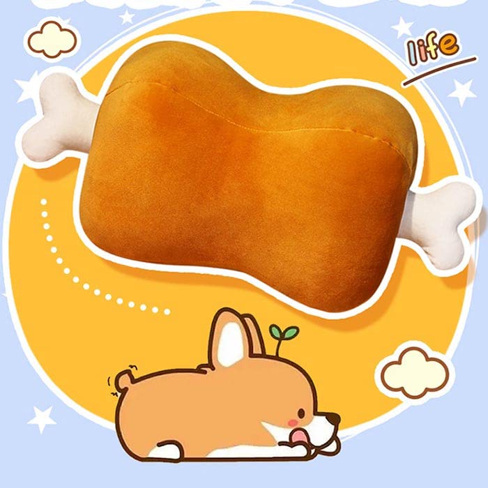 Mammoth Meat Plush Soft and Body Fun Toy, Chewy, Bone-in, Pillow, Cushion, Item, Event, Party, Halloween, Christmas, 422218cm